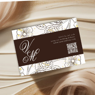 Browning On Love Wedding QR code RSVP Card