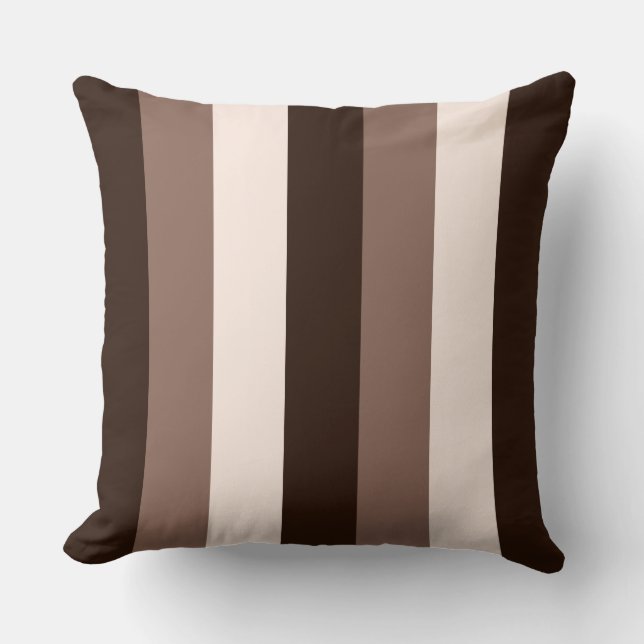 Browns & Cream Vertical Striped Design Cushion (Front)