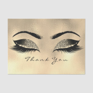 Browns Gold Sepia Glitter Thank You Eyes Lashes Tissue Paper