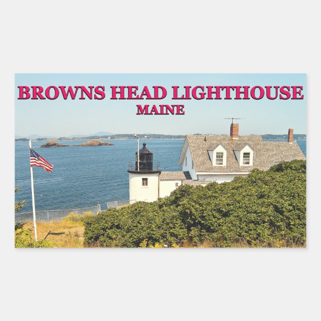 Browns Head Lighthouse, Maine Stickers (Front)
