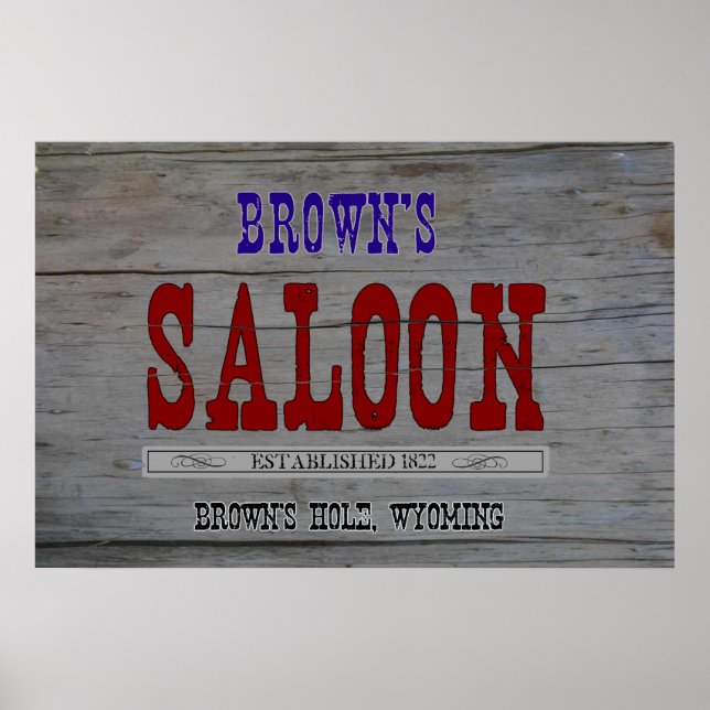 Brown's Saloon Poster (Front)