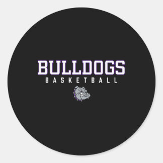 Brownsburg Bulldogs Logo Sketll Hs Classic Round Sticker