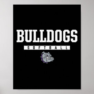Brownsburg Bulldogs Logo Softll Hs Poster