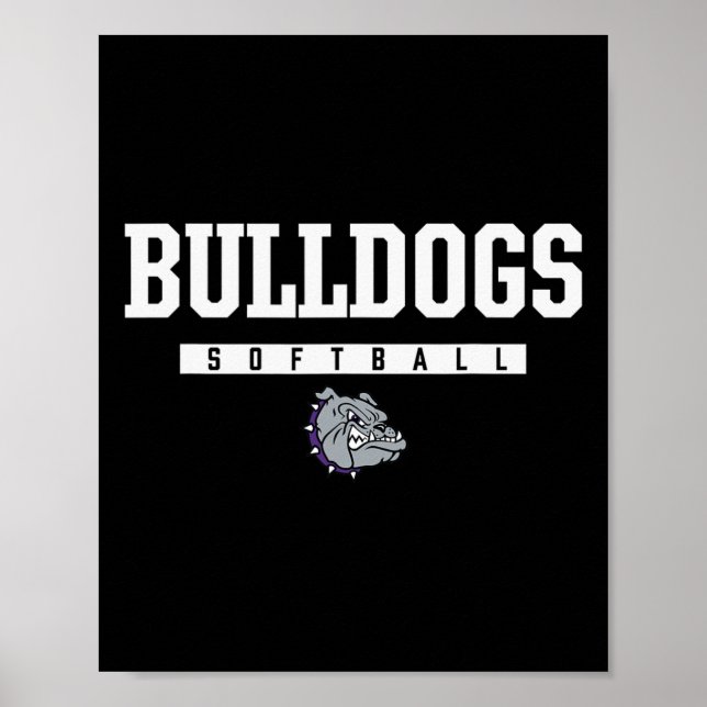 Brownsburg Bulldogs Logo Softll Hs  Poster (Front)