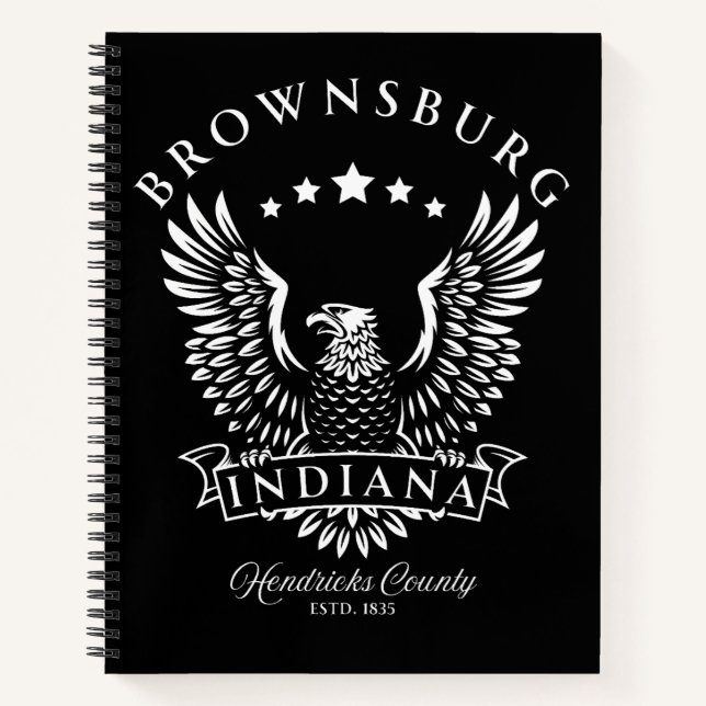 Brownsburg Hendricks County Indiana Vintage Eagle Notebook (Front)