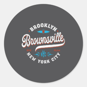 Brownsville Brooklyn New York Retro Vintage Grap  Classic Round Sticker