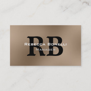 Browny Black White Monogram Manager Business Card