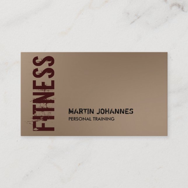 Browny Red Fitness Modern Business Card (Front)