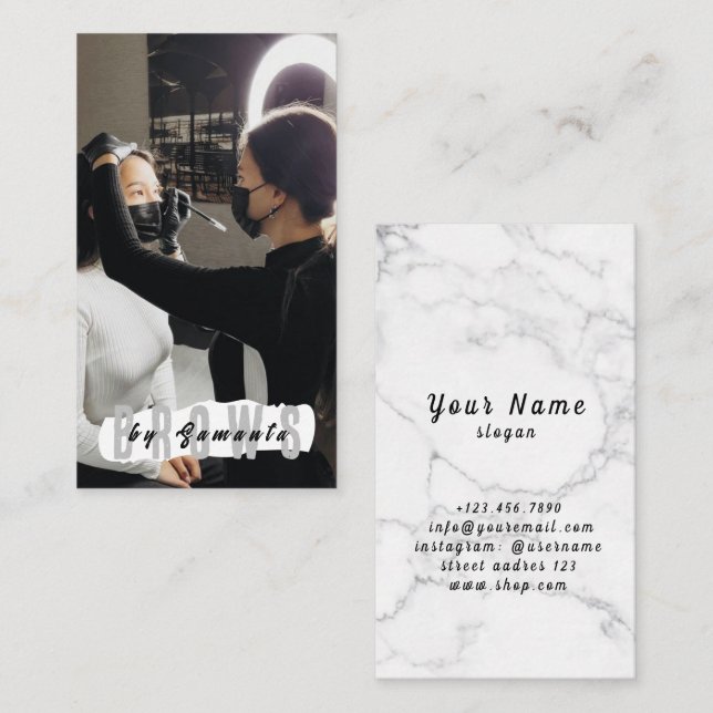 Brows Aftercare PMU Microblading Henna Salon Busin Business Card (Front/Back)