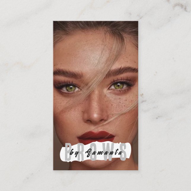 Brows Aftercare PMU Microblading Henna Salon Busin Business Card (Front)