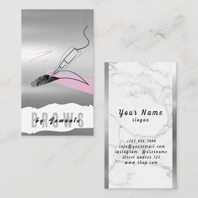 Brows Aftercare PMU Microblading Henna Salon Business Card (Front/Back)