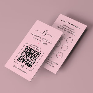 Brows Lash Makeup Artist Pink Pastel Loyalty Card