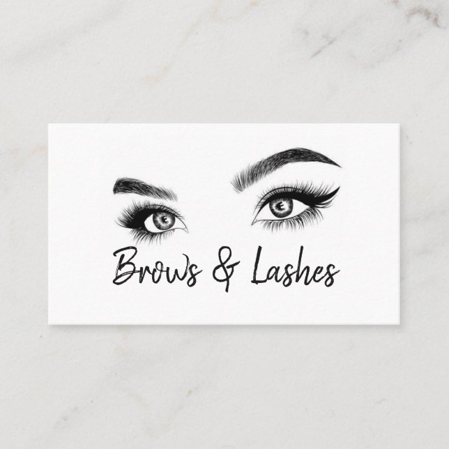 Brows & Lashes Microblading, Eyelash Extensions Business Card (Front)