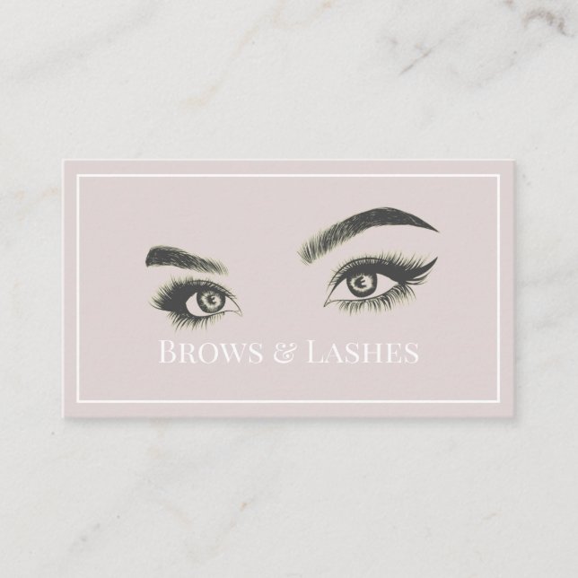 Brows & Lashes Microblading, Eyelash Extensions Business Card (Front)