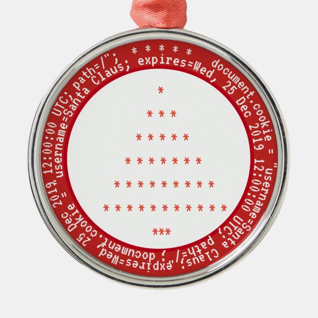 Browser Cookies for Santa Christmas Ornament (Front)
