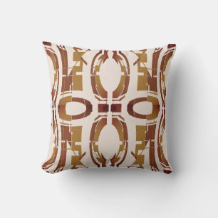 Browt Gold Beige Vertical Southwest Look Circles Cushion