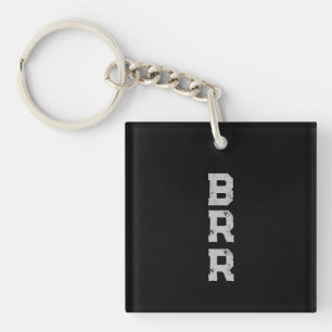 BRR Logo Grey Lettering Black Background Key Ring