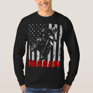 Brraaap Dirt Bike American Flag Motocross Biker 4t T-Shirt