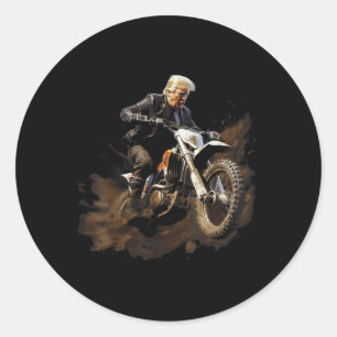 Brraaap Funny Dirt Bike Motocross For Riders Classic Round Sticker