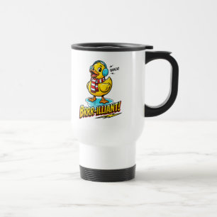 Brrr-illiant Winter Duck, Personalised Name Winter Travel Mug