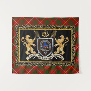 Bruce Clan Badge & Motto w/Lions Tapestry