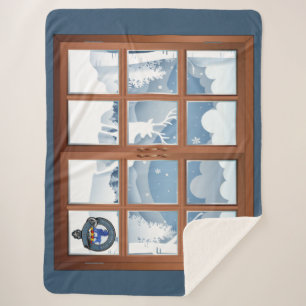 Bruce Clan Badge Winter Scene Large Sherpa Blanket