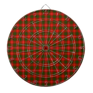 Bruce clan tartan red green plaid dartboard