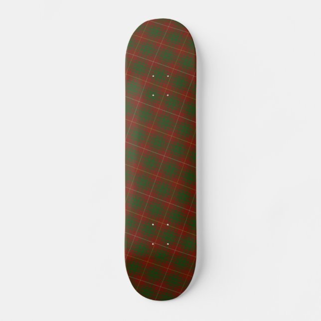 Bruce Clan tartan - reds greens Skateboard (Front)