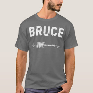 Bruce Guitar Heartbeat Music Guitarist Retro Vinta T-Shirt