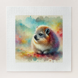 Bruce hyrax painting 051024AREF117 - Watercolor Jigsaw Puzzle