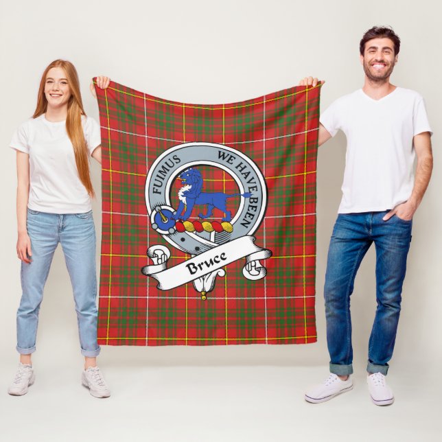 Bruce Modern Clan Badge Tartan Plaid Fleece Blanket (In Situ)