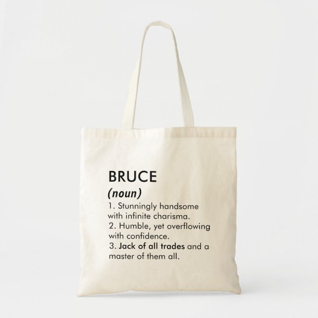 Bruce name, Editable name, Custom name Tote Bag (Front)