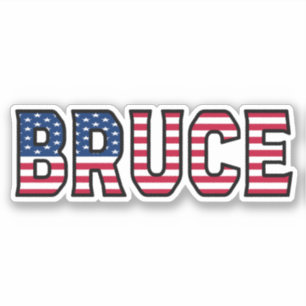 Bruce Name Vorname USA Sticker Stickerset