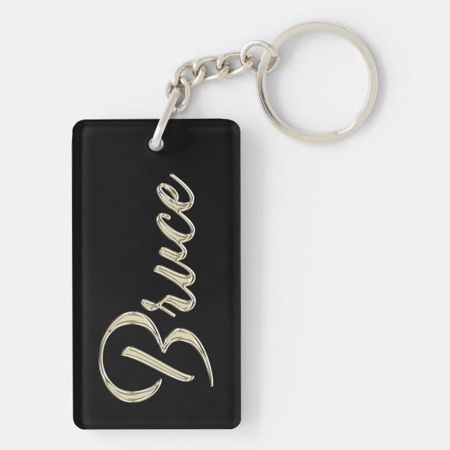 Bruce Name whitegold key trailer Ring (Back)