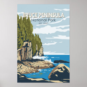 Bruce Peninsula National Park Canada Travel Art Poster