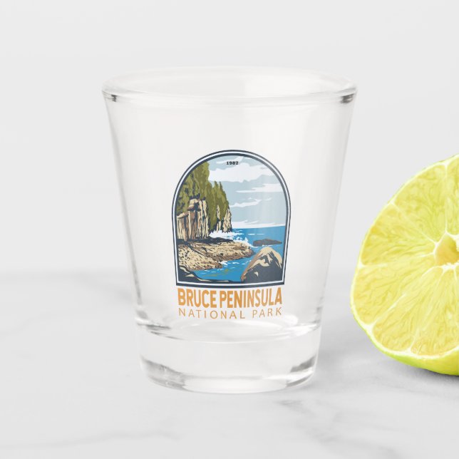 Bruce Peninsula National Park Canada Travel Art Shot Glass (Front)