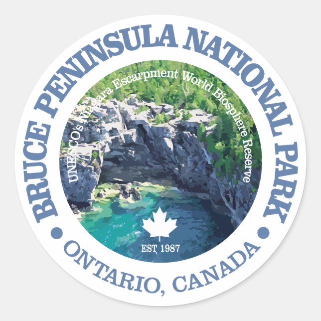 Bruce Peninsula National Park Classic Round Sticker (Front)