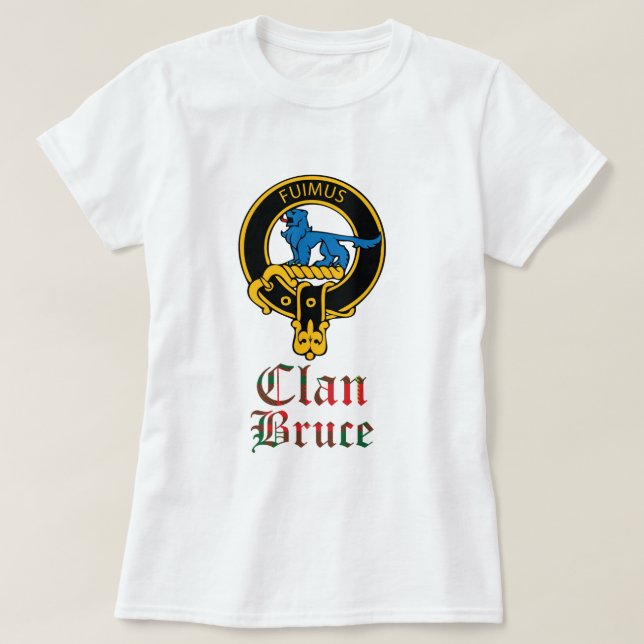 Bruce Scottish Crest Tartan Clan Name Clothes T-Shirt (Design Front)