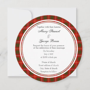 Bruce Scottish Wedding Round Invitation
