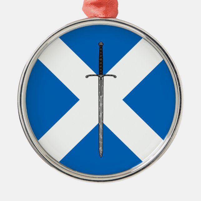 Bruce Sword on Saltire Metal Tree Decoration (Front)