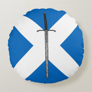 Bruce Sword on Saltire Round Cushion
