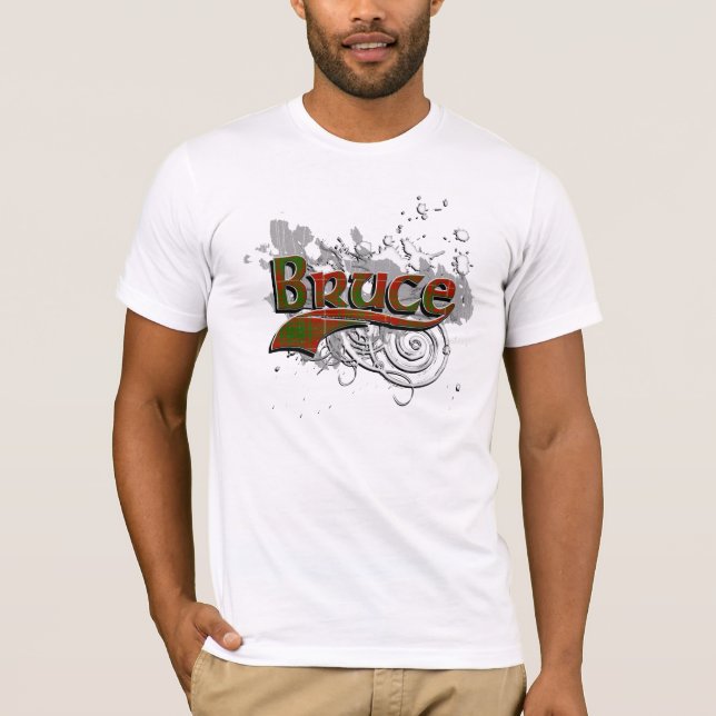 Bruce Tartan Grunge T-Shirt (Front)