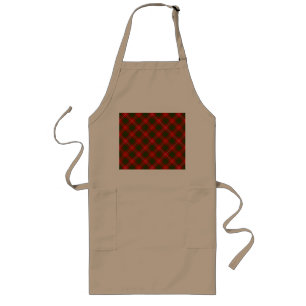 Bruce tartan red green plaid long apron