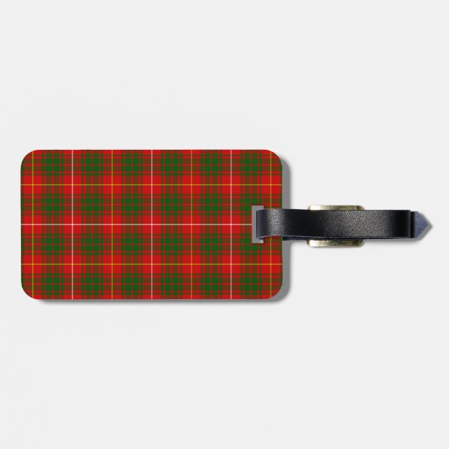 Bruce tartan red green plaid luggage tag (Back Horizontal)