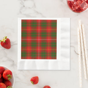 Bruce tartan red green plaid napkin