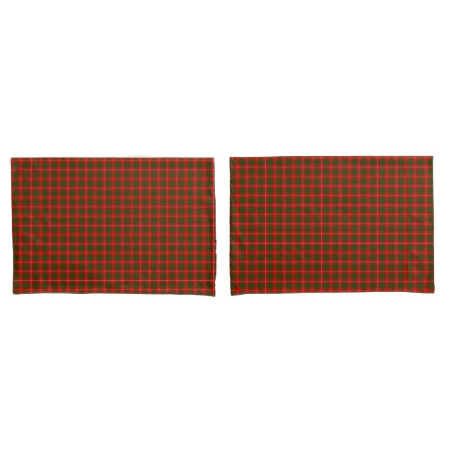 Bruce tartan red green plaid pillowcase (Front-Set)