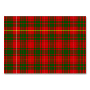 Bruce tartan red green plaid table number