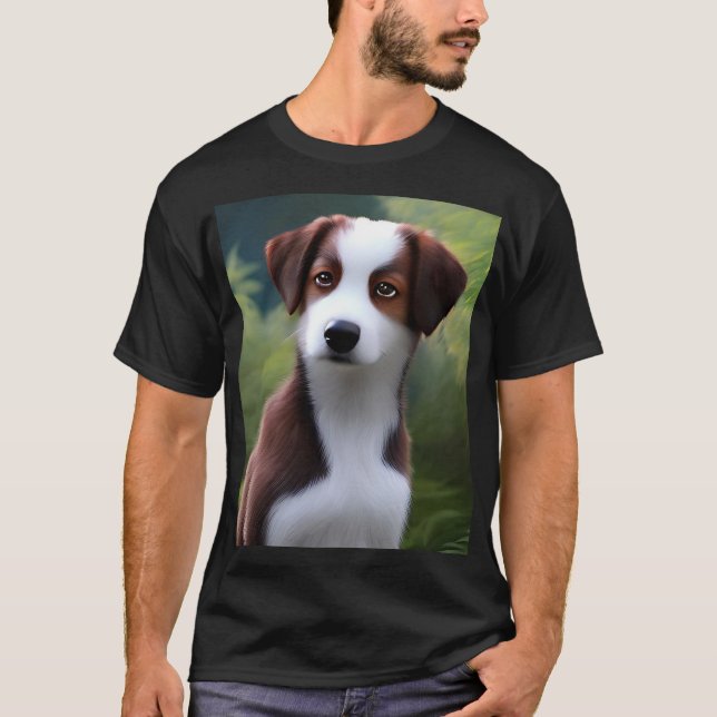 Bruce The Border Collie Puppy, Tshirt (Front)