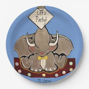Bruce, the Elephant Speller Party Paper Plate
