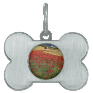 BRUCE, William Blair poppies poppy red flowers vin Pet Name Tag